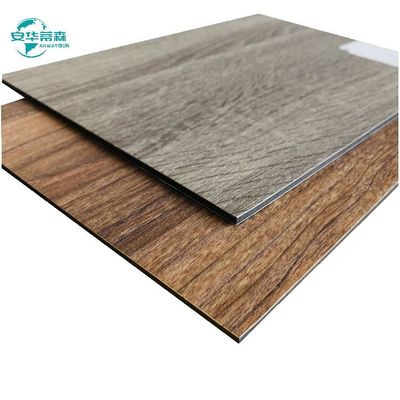 2440mm 목재 곡물 외관 벽 엽록상 코팅 ACP 6mm